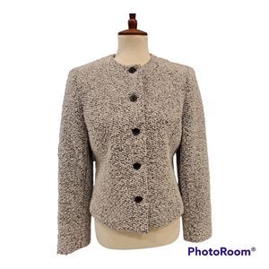 Jones New York Black and White Textured Blazer